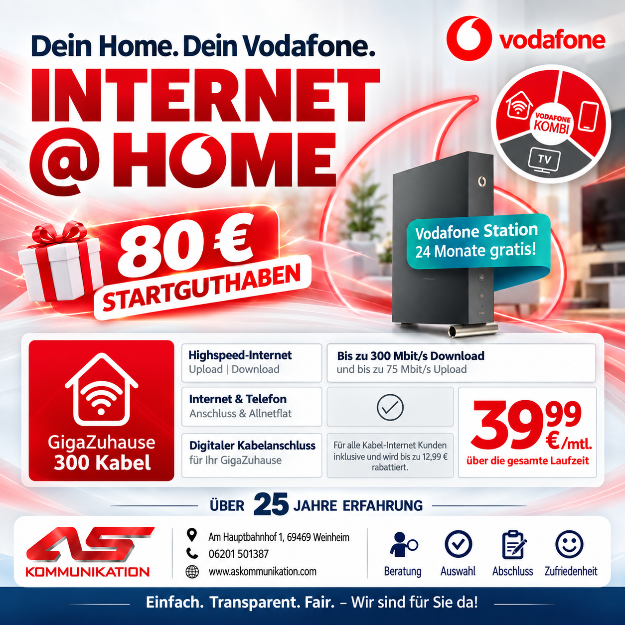 Vodafone GigaZuhause mit 80 € Startguthaben